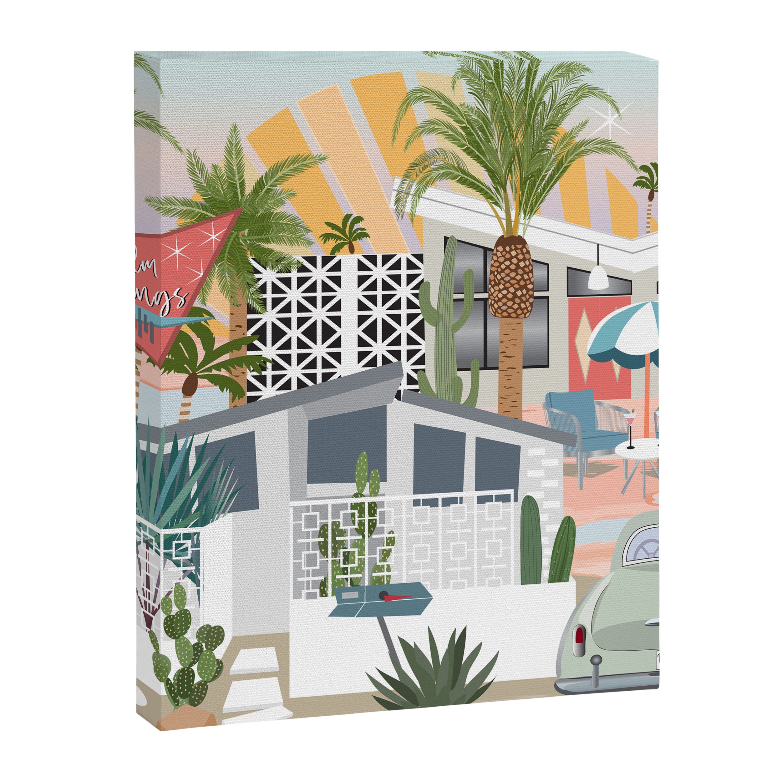 Retro Palm Springs II Canvas Print Gallery Image 3