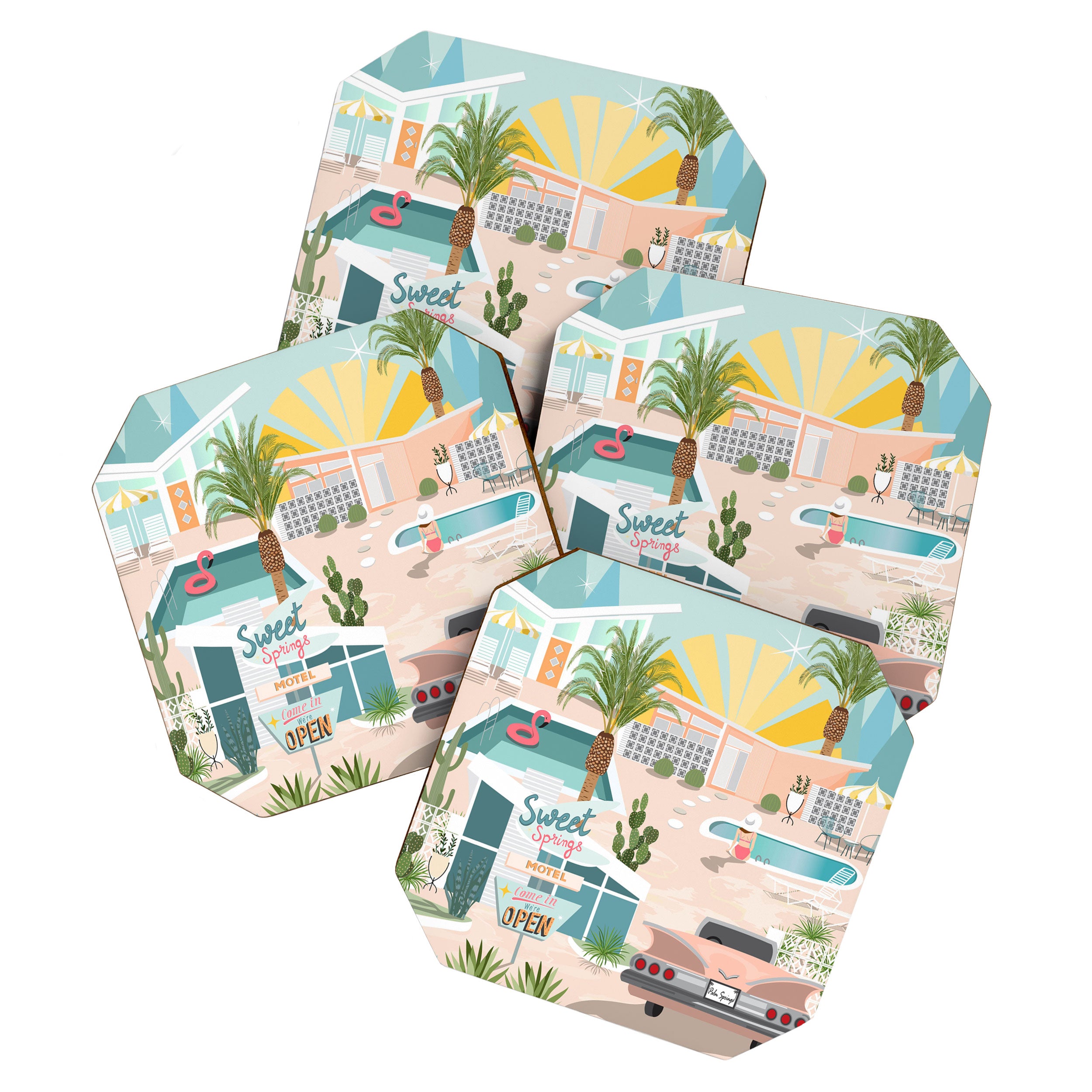 Retro Palm Springs III Coaster Gallery Image 1