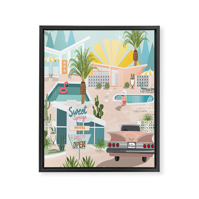 Retro Palm Springs III Framed Canvas Print Gallery Image 1