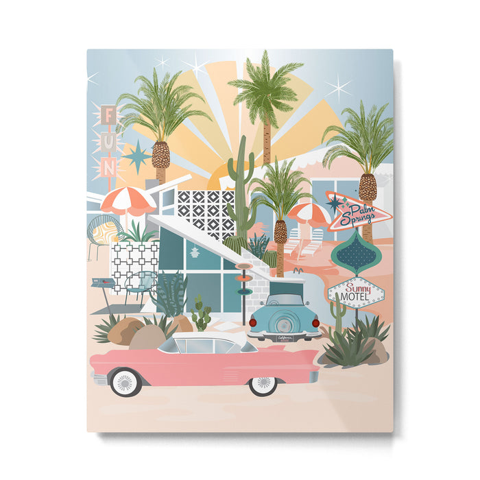 Retro Palm Springs Metal Print Gallery Image 1