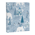 Scandinavian style festive winter animals blue Canvas Print Gallery Image 8