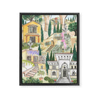 Tuscan villas watercolor Framed Canvas Print Gallery Image 8