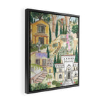 Tuscan villas watercolor Framed Canvas Print Gallery Image 2