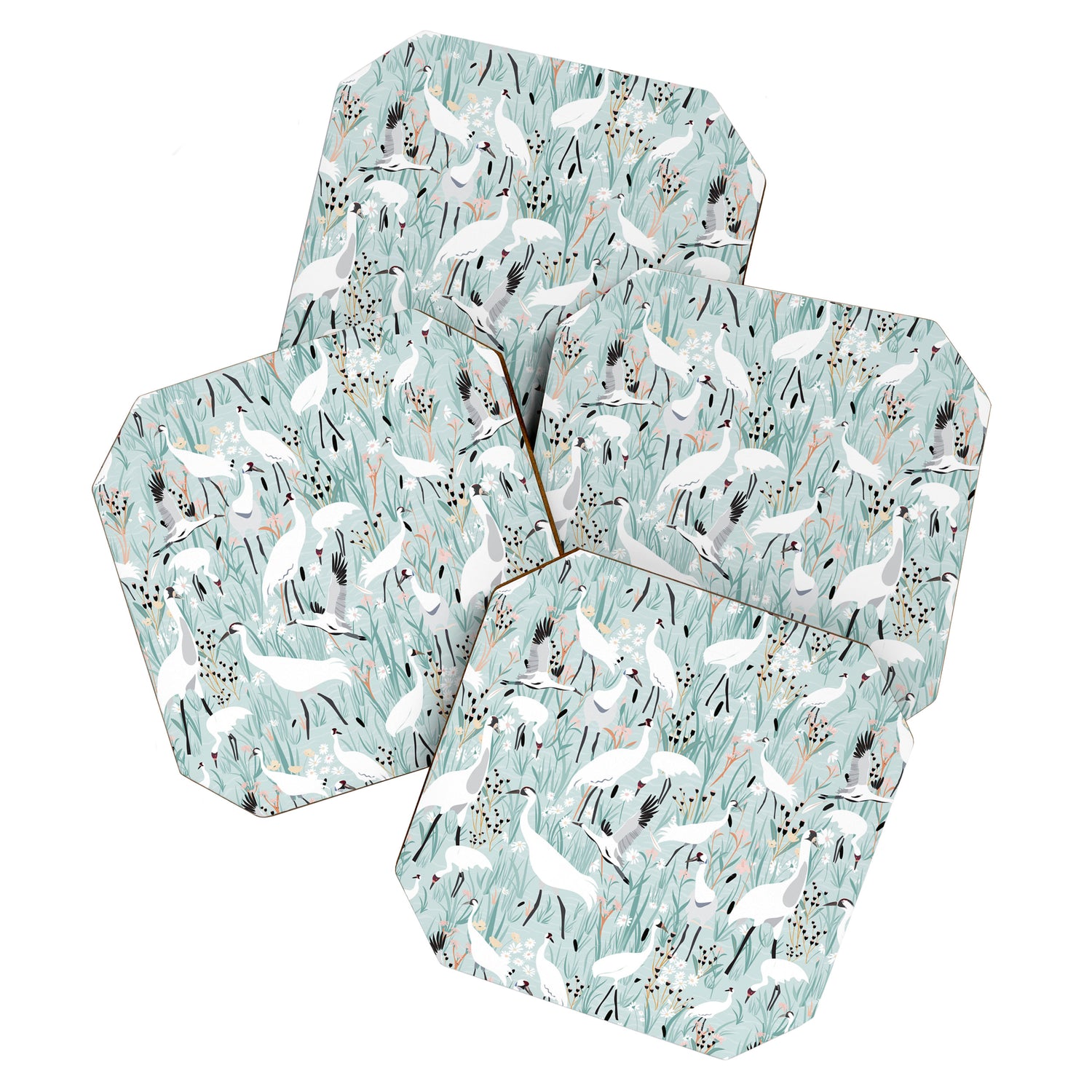Whooping cranes comeback species light blue  Coaster Gallery Image 1