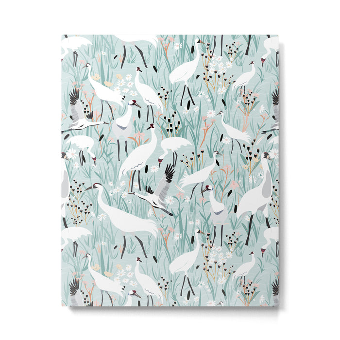 Whooping cranes comeback species light blue  Metal Print Gallery Image 1