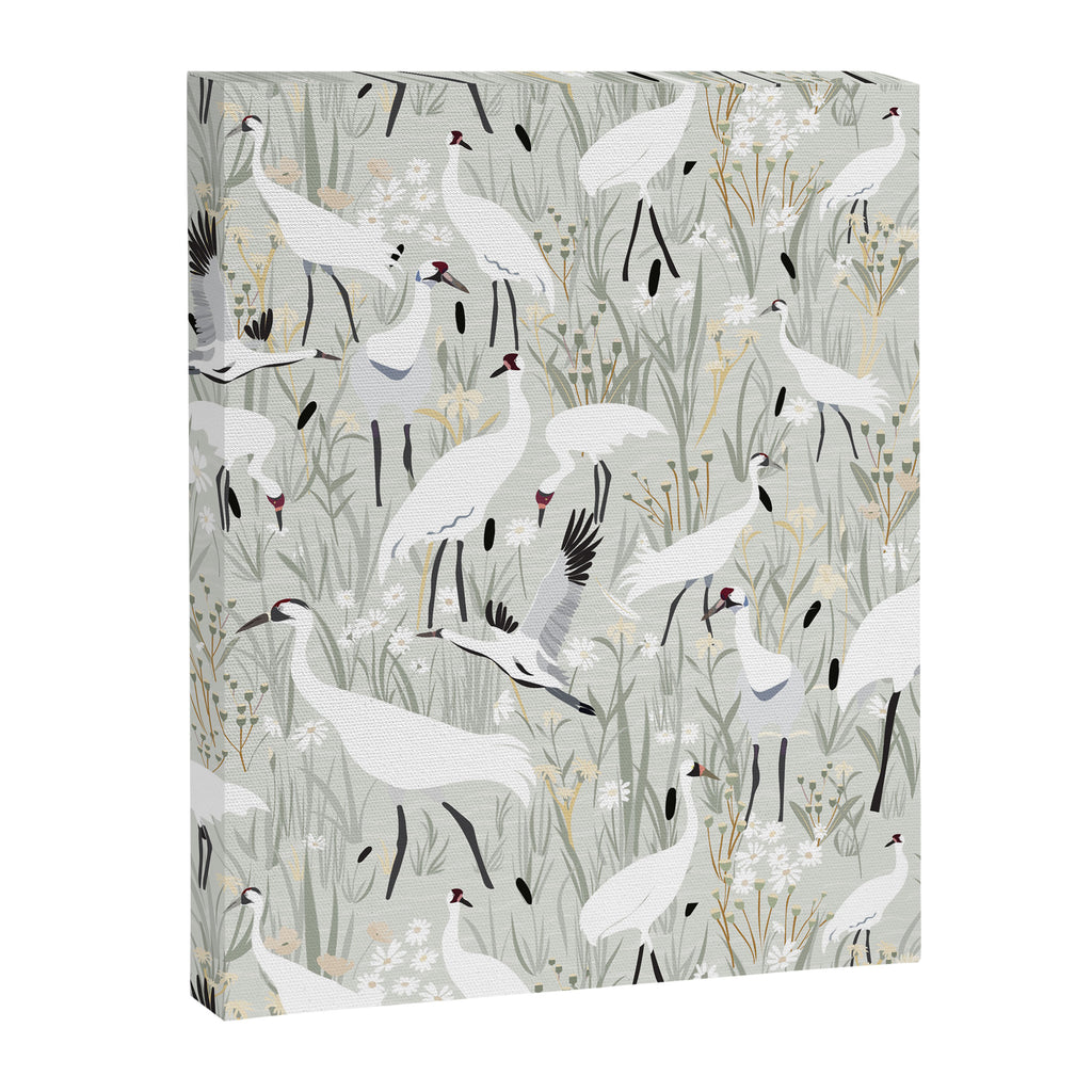 Whooping cranes neutral beige and white Canvas Print Gallery Image 8