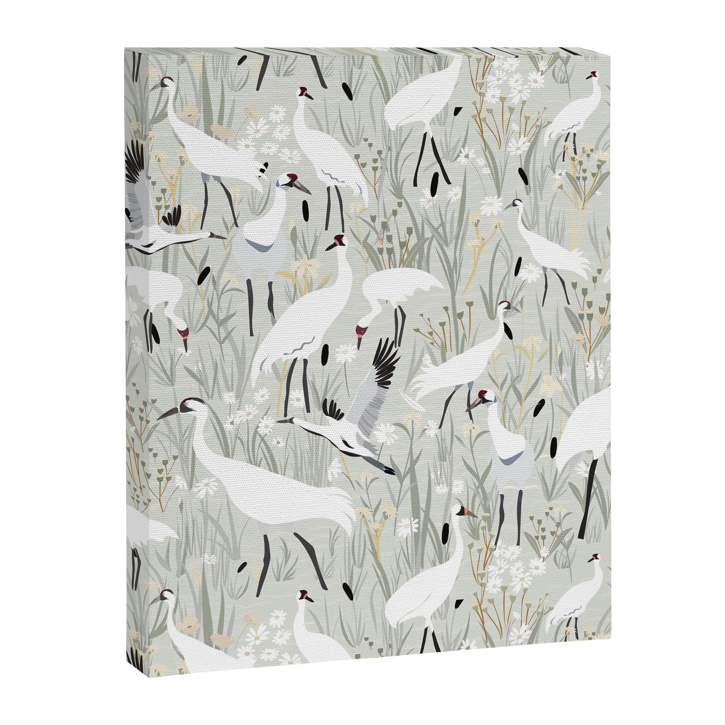 Whooping cranes neutral beige and white Canvas Print Gallery Image 8