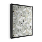 Whooping cranes neutral beige and white Framed Canvas Print Gallery Image 2