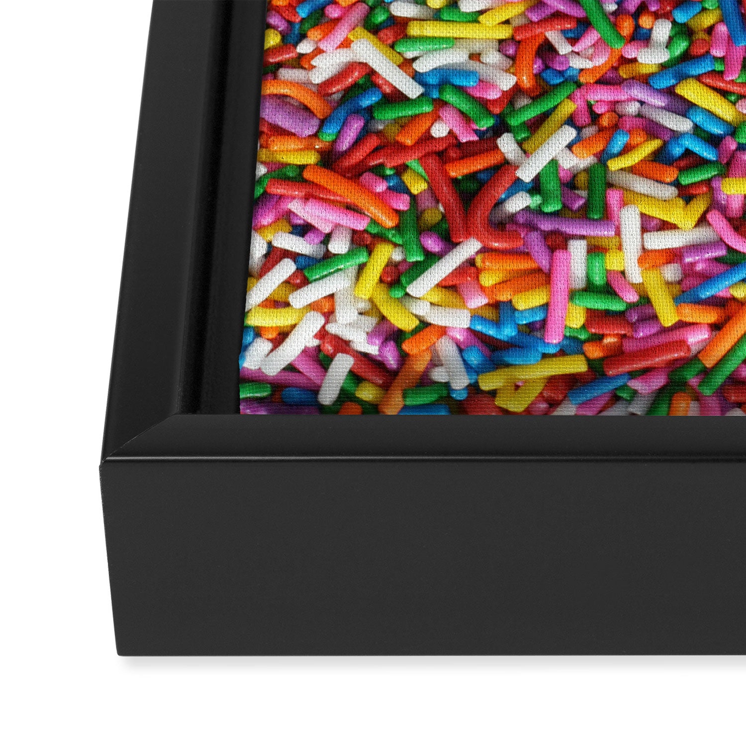 Rainbow Sprinkles Sweet Candy Colorful Framed Canvas Print Gallery Image 3