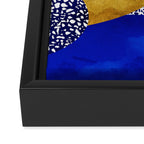Terrazzo galaxy blue night yellow gold orange Framed Canvas Print Gallery Image 3