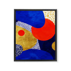 Terrazzo galaxy blue night yellow gold orange Framed Canvas Print Gallery Image 8