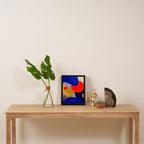 Terrazzo galaxy blue night yellow gold orange Framed Canvas Print Gallery Image 4