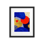 Terrazzo galaxy blue night yellow gold orange Framed Art Print Gallery Image 6