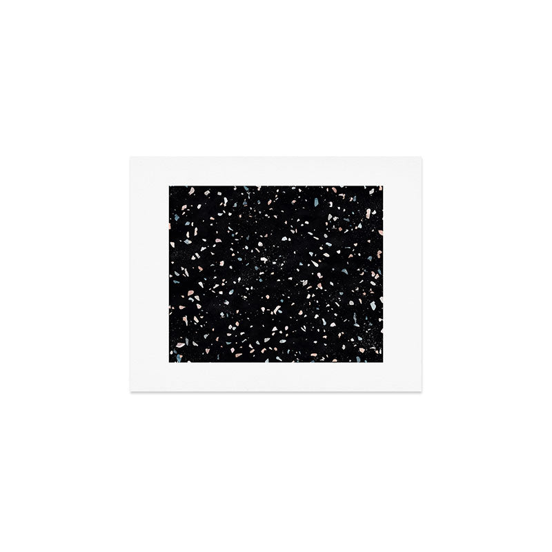 Terrazzo Memphis black galaxy Art Print Gallery Image 1
