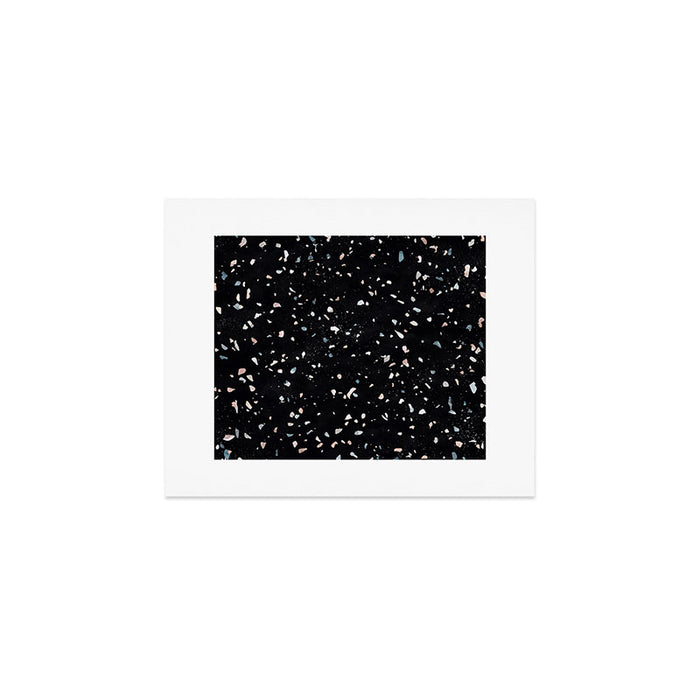 Terrazzo Memphis black galaxy Art Print Gallery Image 1