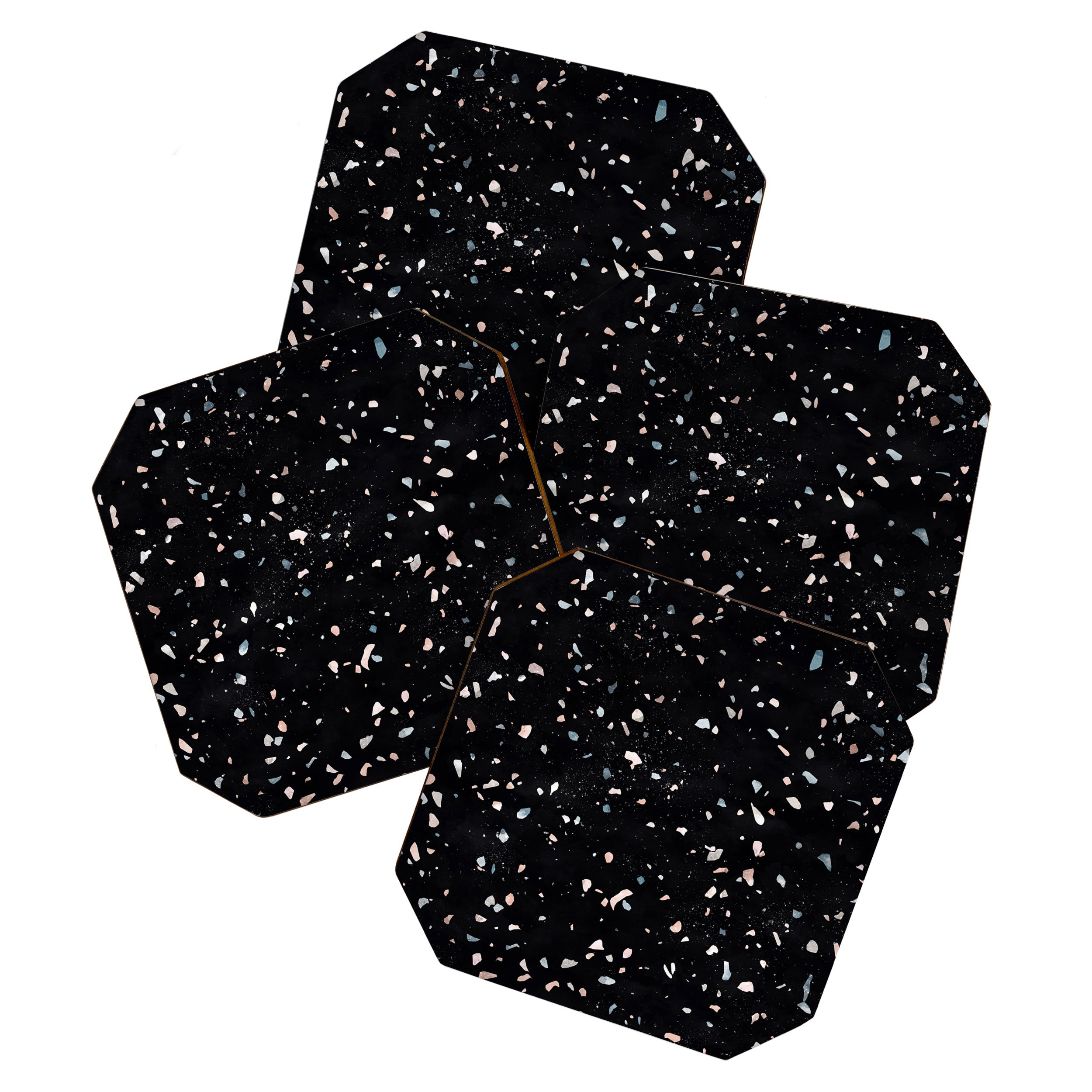 Terrazzo Memphis black galaxy Coaster Gallery Image 1
