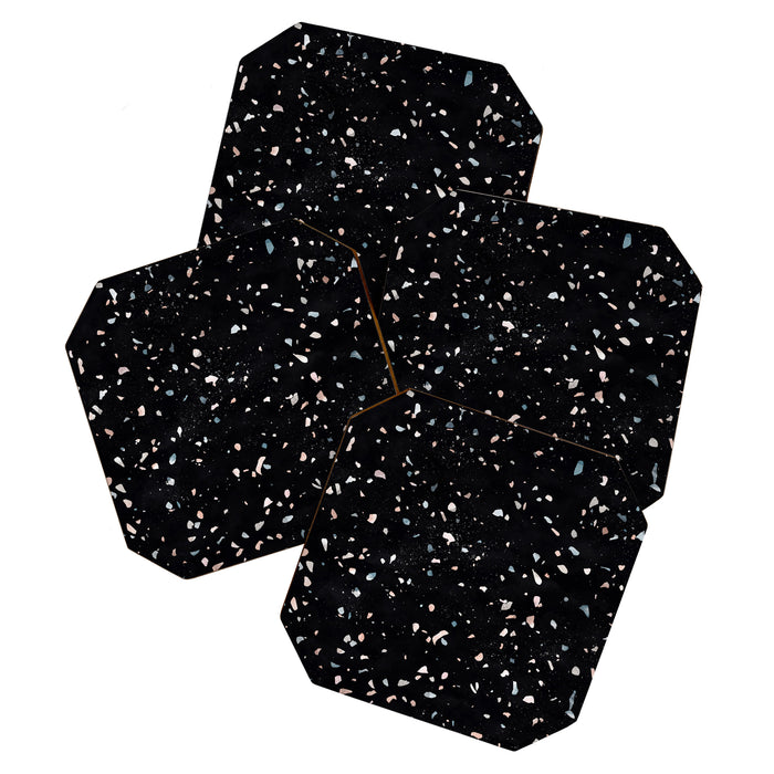 Terrazzo Memphis black galaxy Coaster Gallery Image 1