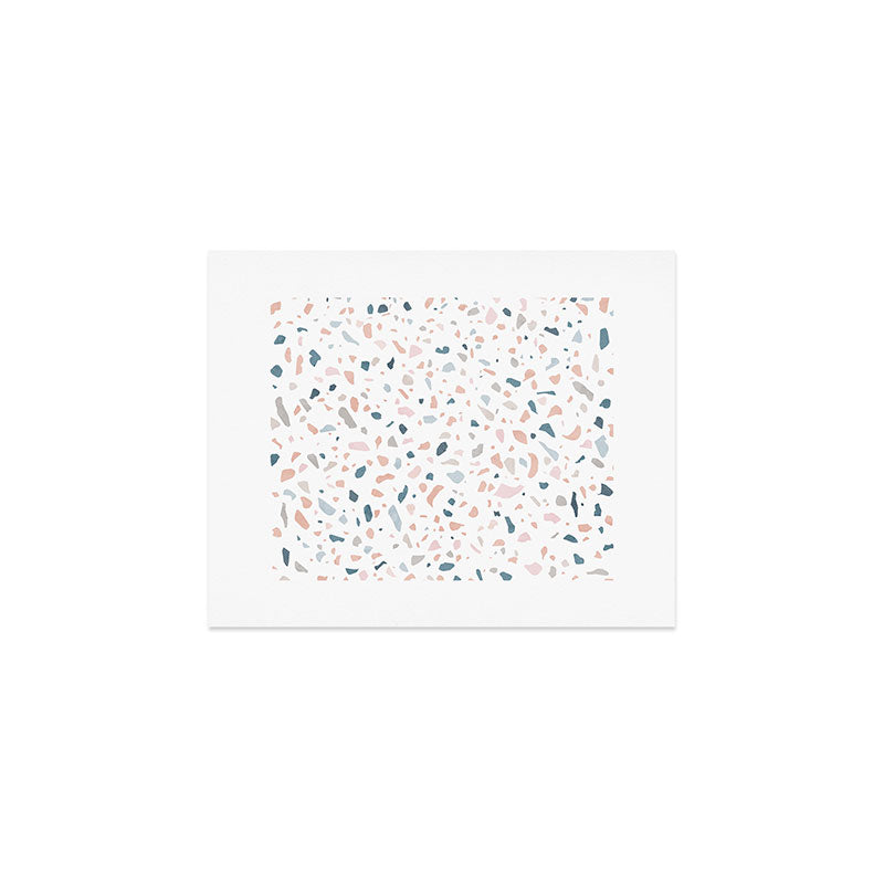 Terrazzo memphis blue pink pastel Art Print Gallery Image 1