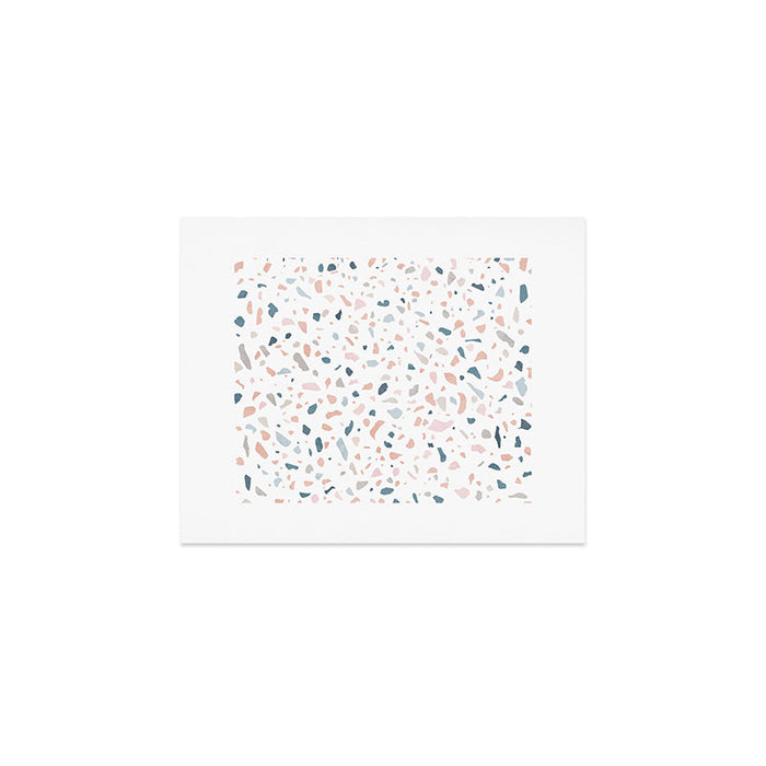 Terrazzo memphis blue pink pastel Art Print Gallery Image 1