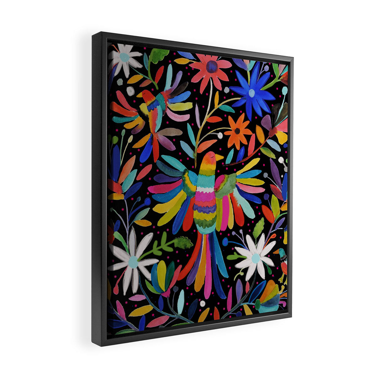 pajaros Otomi Framed Canvas Print Gallery Image 2