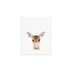 Baby Deer Blowing Bubble Gum, Pink Nursery, Baby Animals Art Print by Synplus Art Print Gallery Image 1