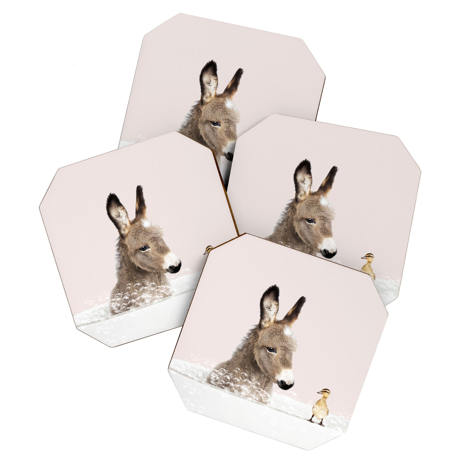Baby Donkey in a Bathtub, Donkey Taking a Bath, Donkey Bathing, Bathtub Animal Art Print By Synplus Coaster Gallery Image 1