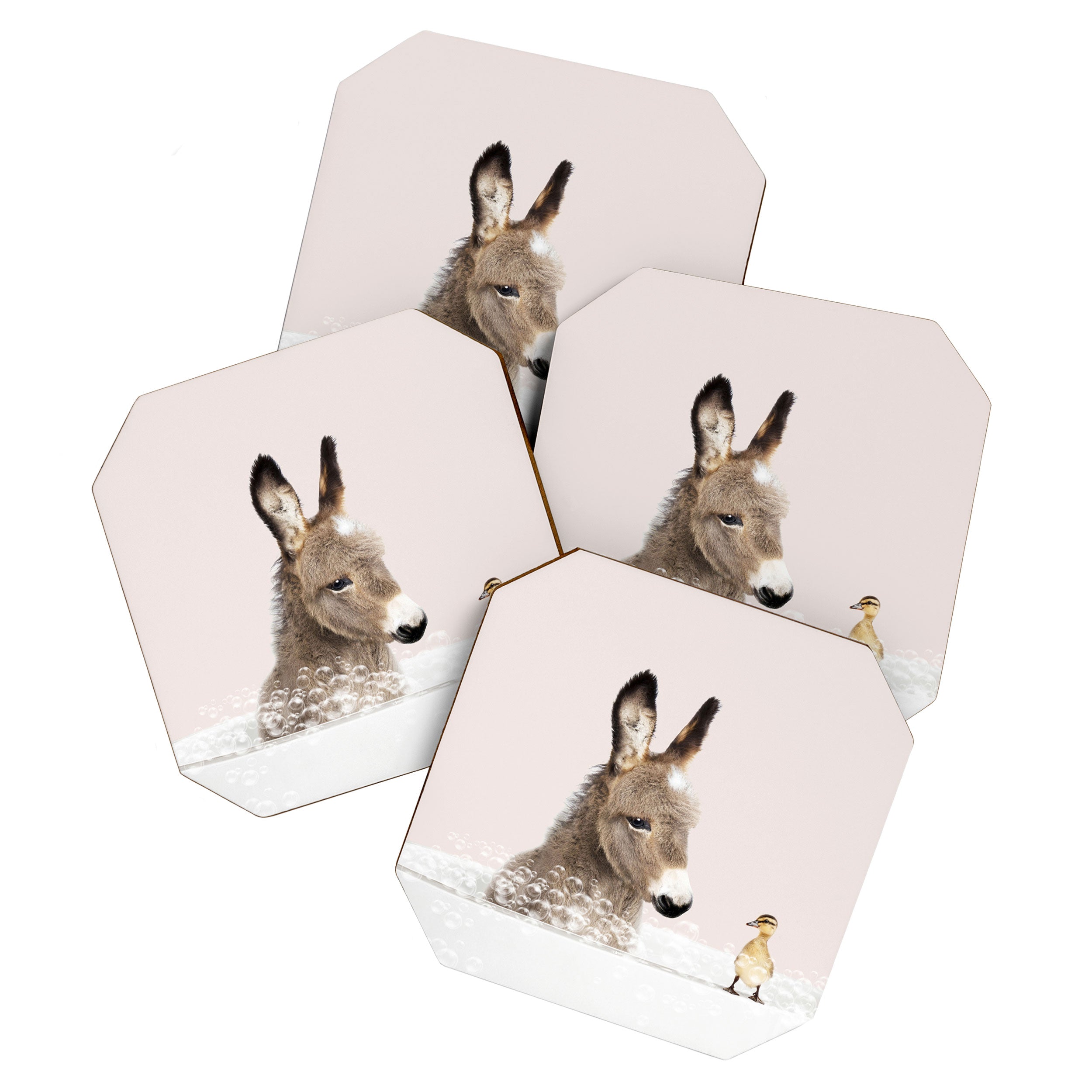 Baby Donkey in a Bathtub, Donkey Taking a Bath, Donkey Bathing, Bathtub Animal Art Print By Synplus Coaster Gallery Image 1