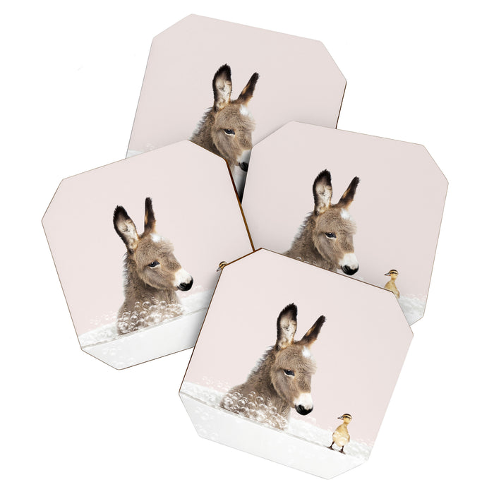 Baby Donkey in a Bathtub, Donkey Taking a Bath, Donkey Bathing, Bathtub Animal Art Print By Synplus Coaster Gallery Image 1