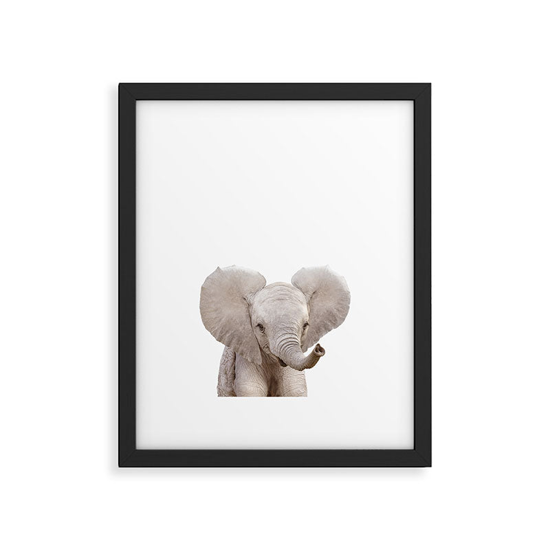Baby Elephant, Safari Nursery Decor, Baby Animals Art Print by Synplus Framed Art Print Gallery Image 5