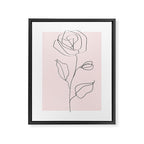 Botanical Line Art, Line Rose, Pink Wall Art, Minimalist Modern Art by Synplus Framed Canvas Print Gallery Image 6