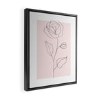 Botanical Line Art, Line Rose, Pink Wall Art, Minimalist Modern Art by Synplus Framed Canvas Print Gallery Image 2