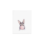 Bunny Rabbit Blowing Bubble Gum, Pink Nursery, Baby Animals Art Print by Synplus Art Print Gallery Image 1