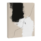 Modern Neutral Abstract Art, Beige, Black and White, Brushstroke Art Print by Synplus Canvas Print Gallery Image 6