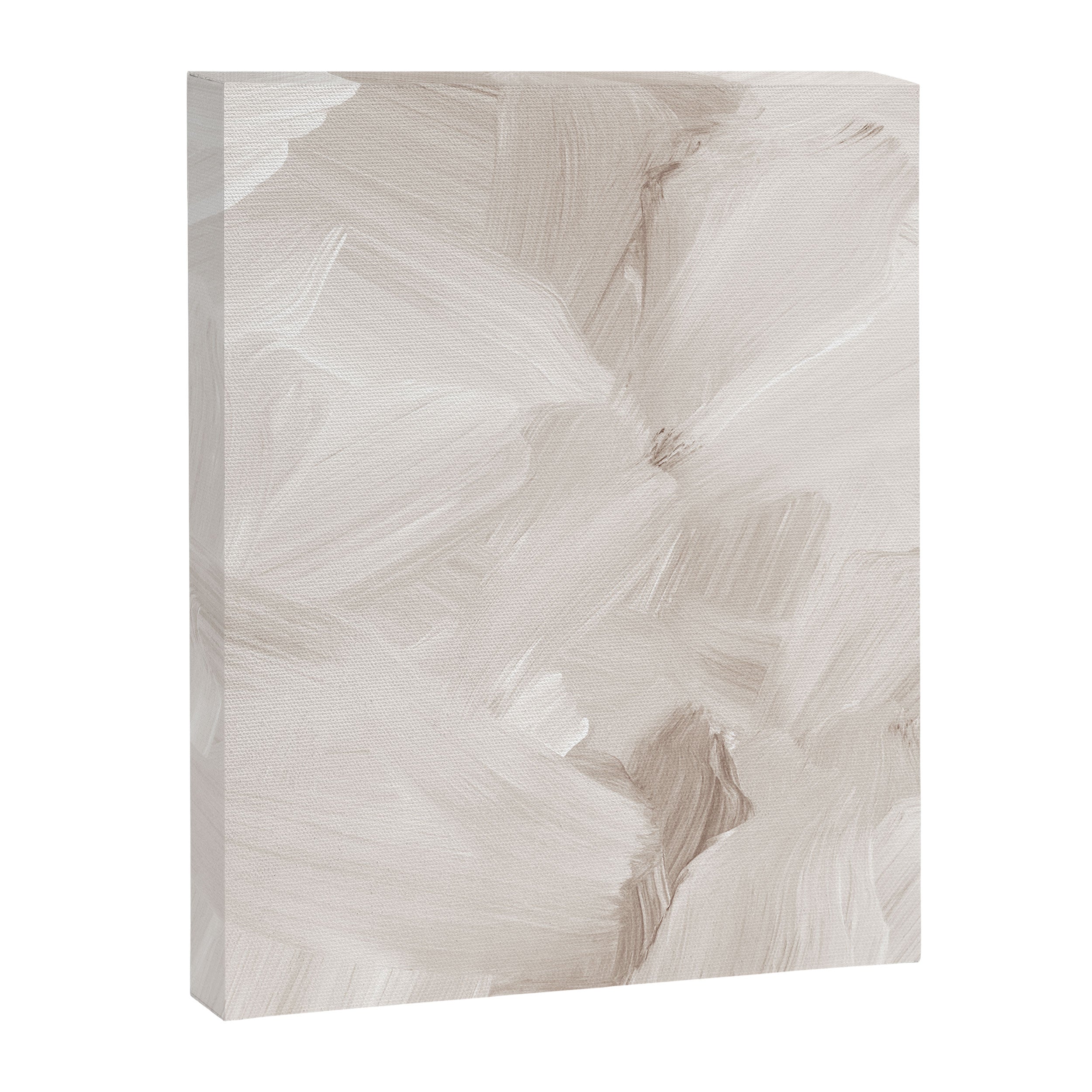 Neutral Beige Abstract, Brushstroke Art Print by Synplus Canvas Print Gallery Image 6