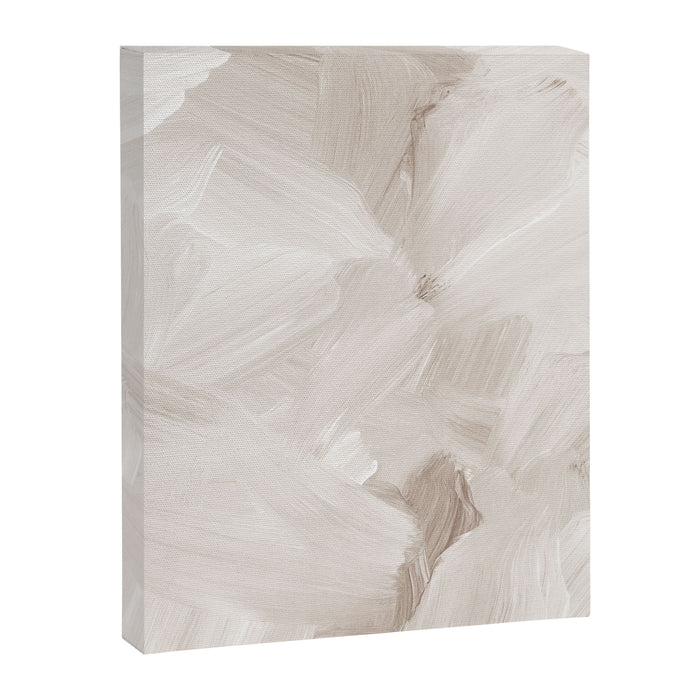 Neutral Beige Abstract, Brushstroke Art Print by Synplus Canvas Print Gallery Image 1