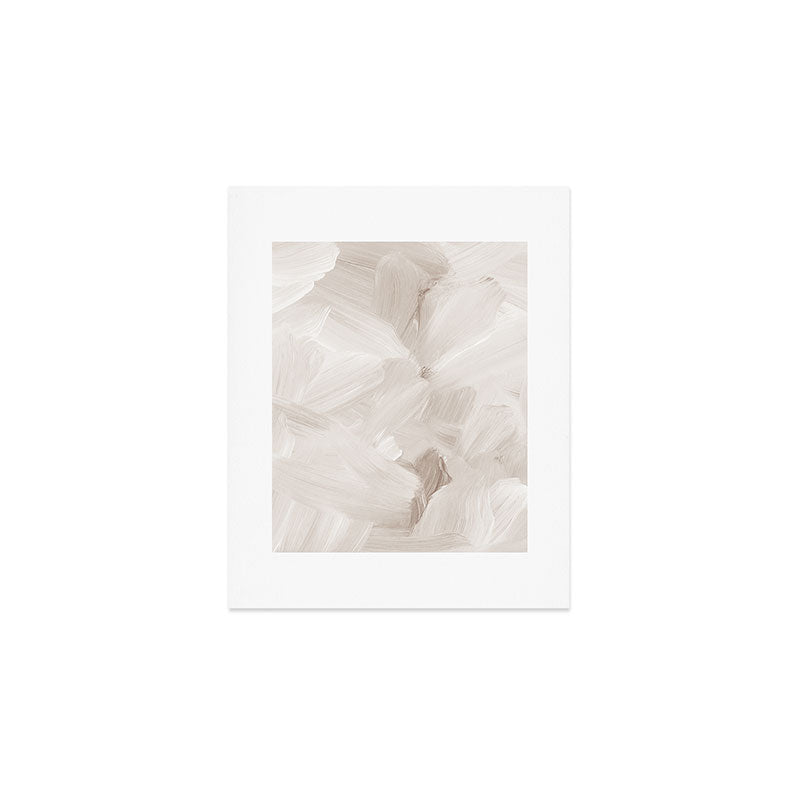 Neutral Beige Abstract, Brushstroke Art Print by Synplus Art Print Gallery Image 1