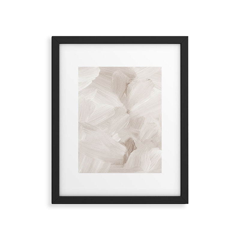 Neutral Beige Abstract, Brushstroke Art Print by Synplus Framed Art Print Gallery Image 5