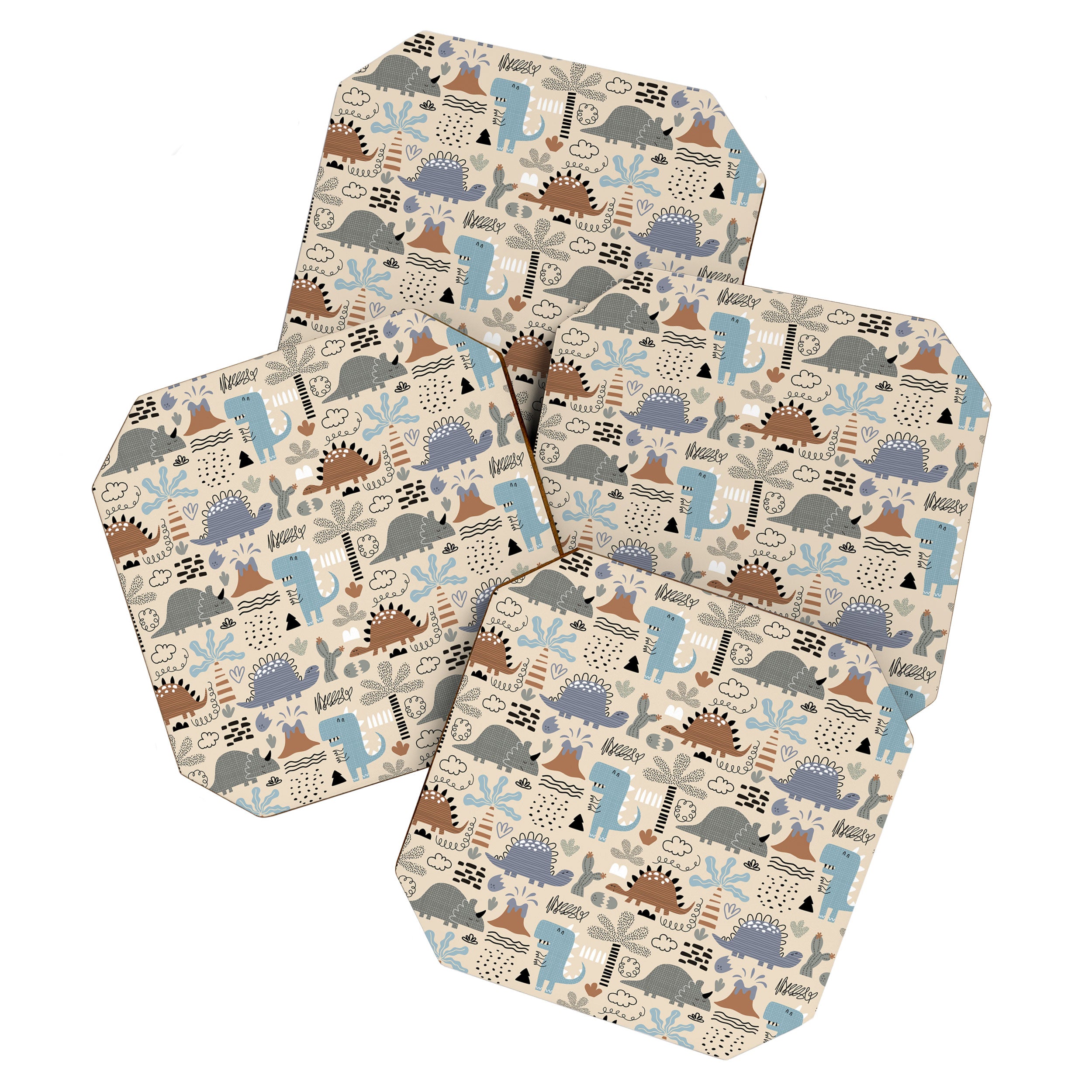 Nursery Wall Art, Nursery Prints, Neutral Nursery Decor, Dinosaur Print Coaster Gallery Image 1