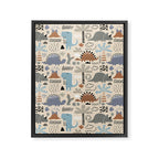 Nursery Wall Art, Nursery Prints, Neutral Nursery Decor, Dinosaur Print Framed Canvas Print Gallery Image 8
