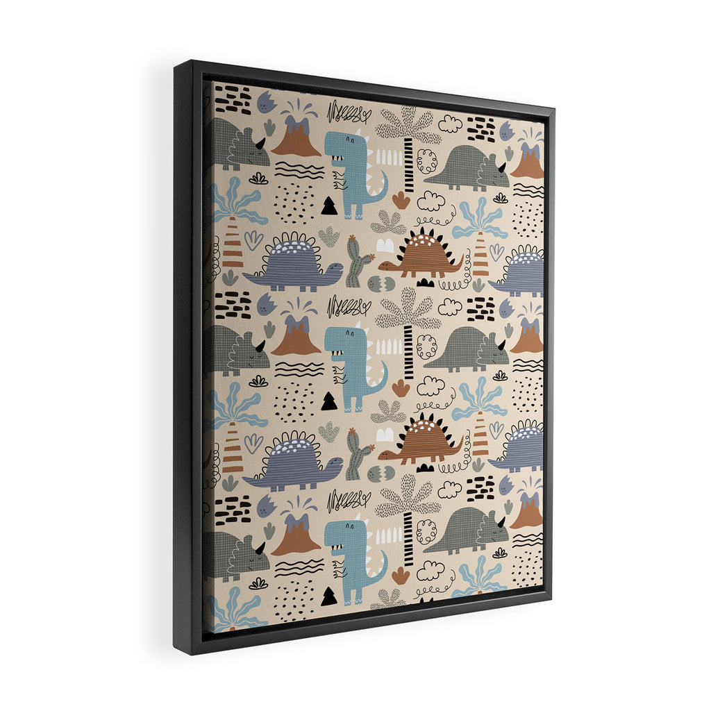 Nursery Wall Art, Nursery Prints, Neutral Nursery Decor, Dinosaur Print Framed Canvas Print Gallery Image 2