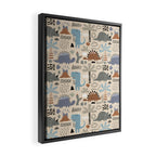 Nursery Wall Art, Nursery Prints, Neutral Nursery Decor, Dinosaur Print Framed Canvas Print Gallery Image 2