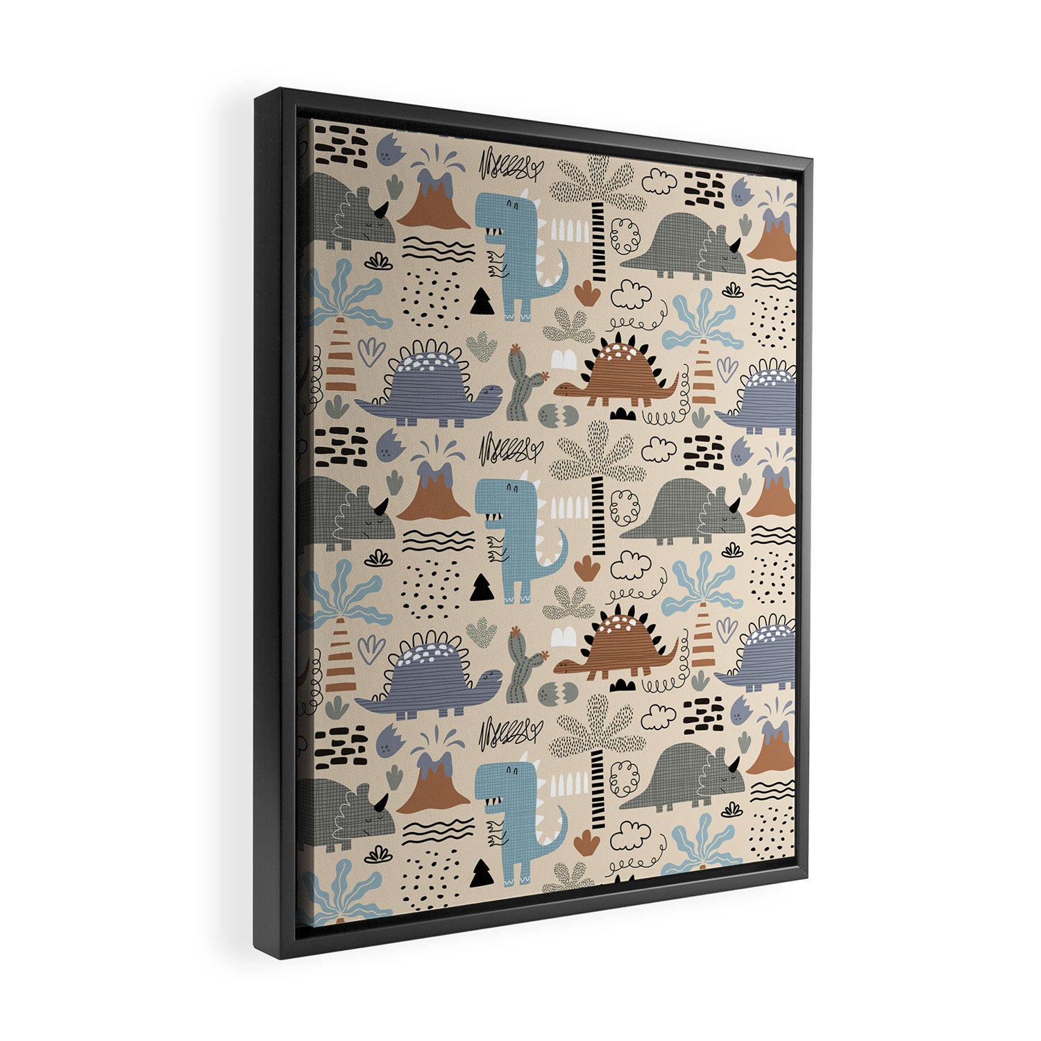 Nursery Wall Art, Nursery Prints, Neutral Nursery Decor, Dinosaur Print Framed Canvas Print Gallery Image 2