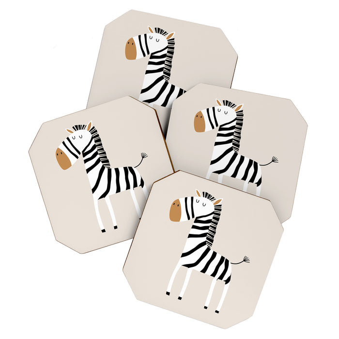 Nursery Wall Art, Safari Nursery Prints, Neutral Nursery Decor, Zebra Print Coaster Gallery Image 1