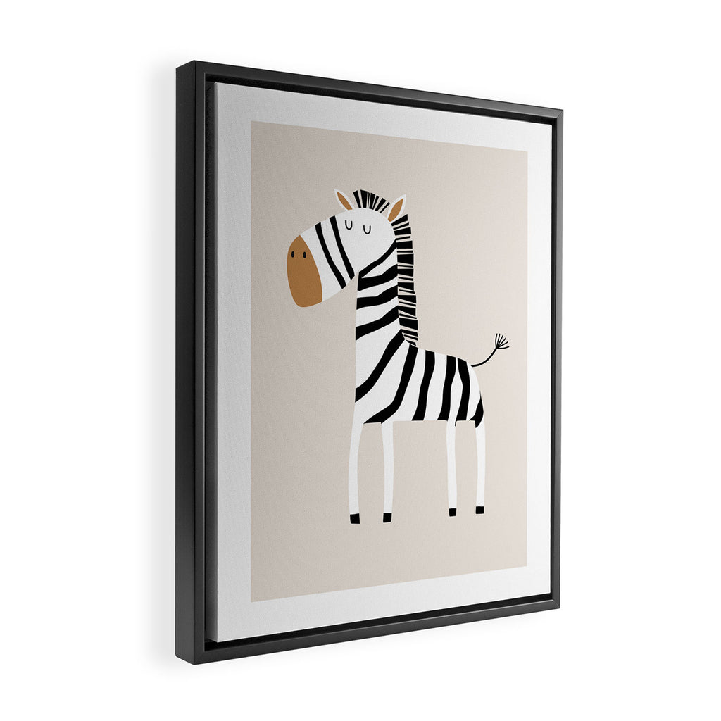 Nursery Wall Art, Safari Nursery Prints, Neutral Nursery Decor, Zebra Print Framed Canvas Print Gallery Image 2