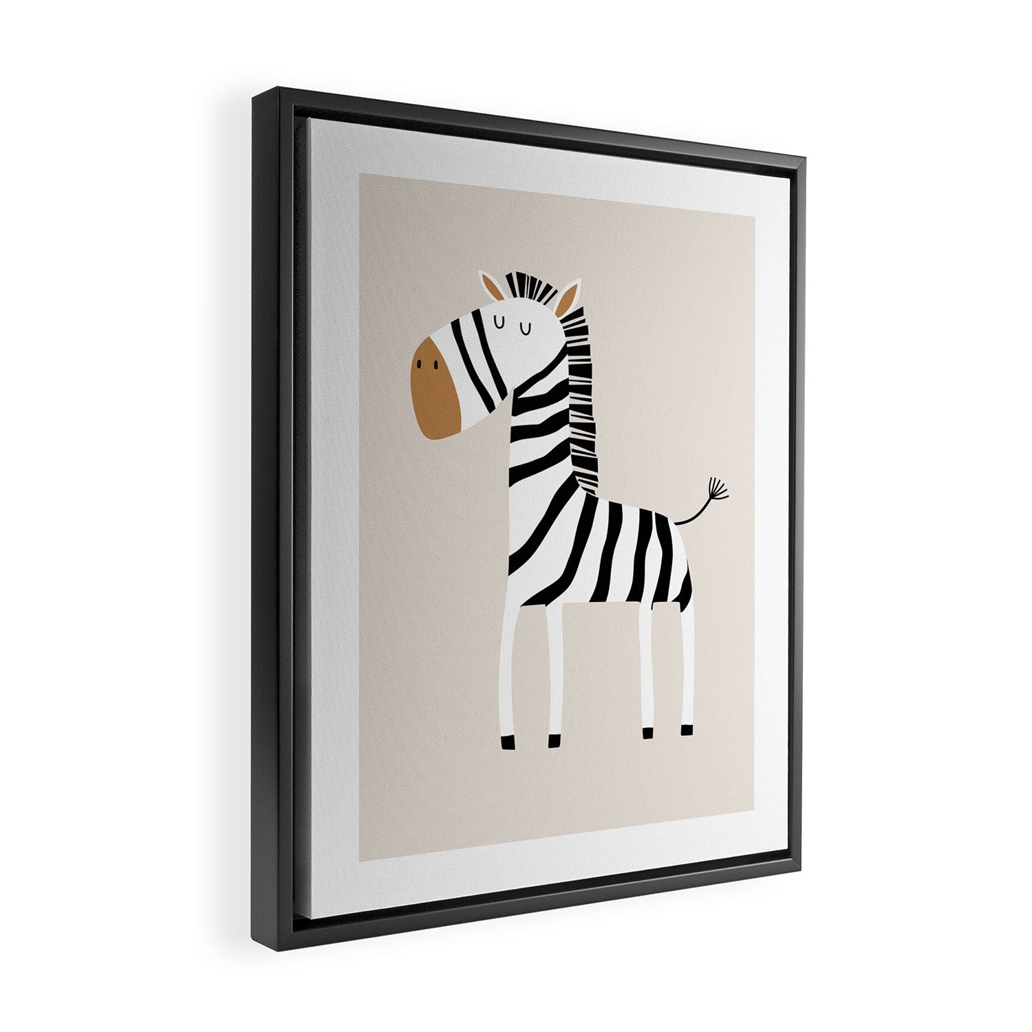 Nursery Wall Art, Safari Nursery Prints, Neutral Nursery Decor, Zebra Print Framed Canvas Print Gallery Image 2