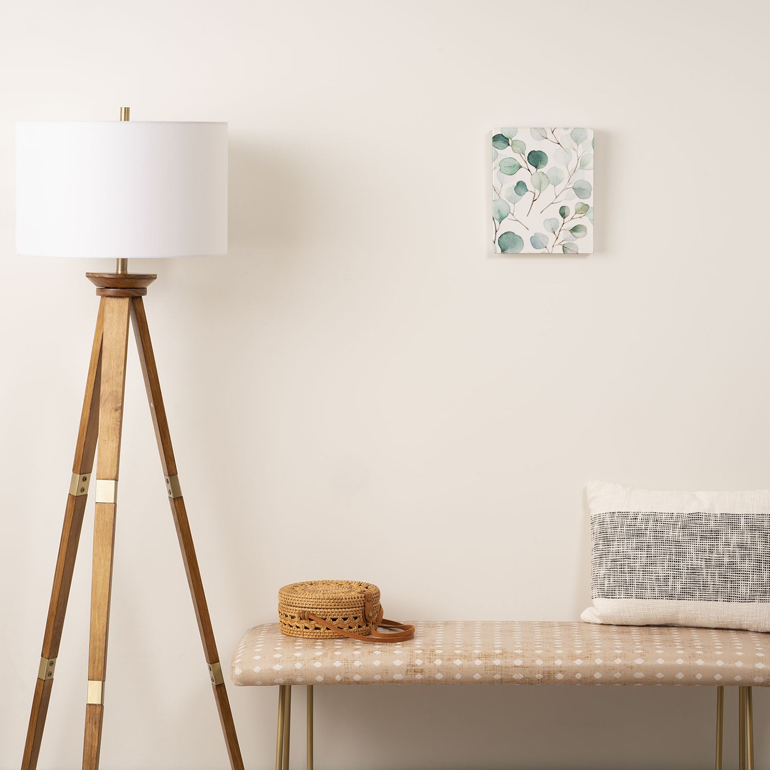 Watercolor Eucalyptus branches, botanical art, green blue leaves Canvas Print Gallery Image 2