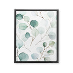 Watercolor Eucalyptus branches, botanical art, green blue leaves Framed Canvas Print Gallery Image 6