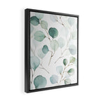 Watercolor Eucalyptus branches, botanical art, green blue leaves Framed Canvas Print Gallery Image 2