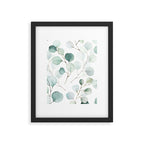 Watercolor Eucalyptus branches, botanical art, green blue leaves Framed Art Print Gallery Image 4