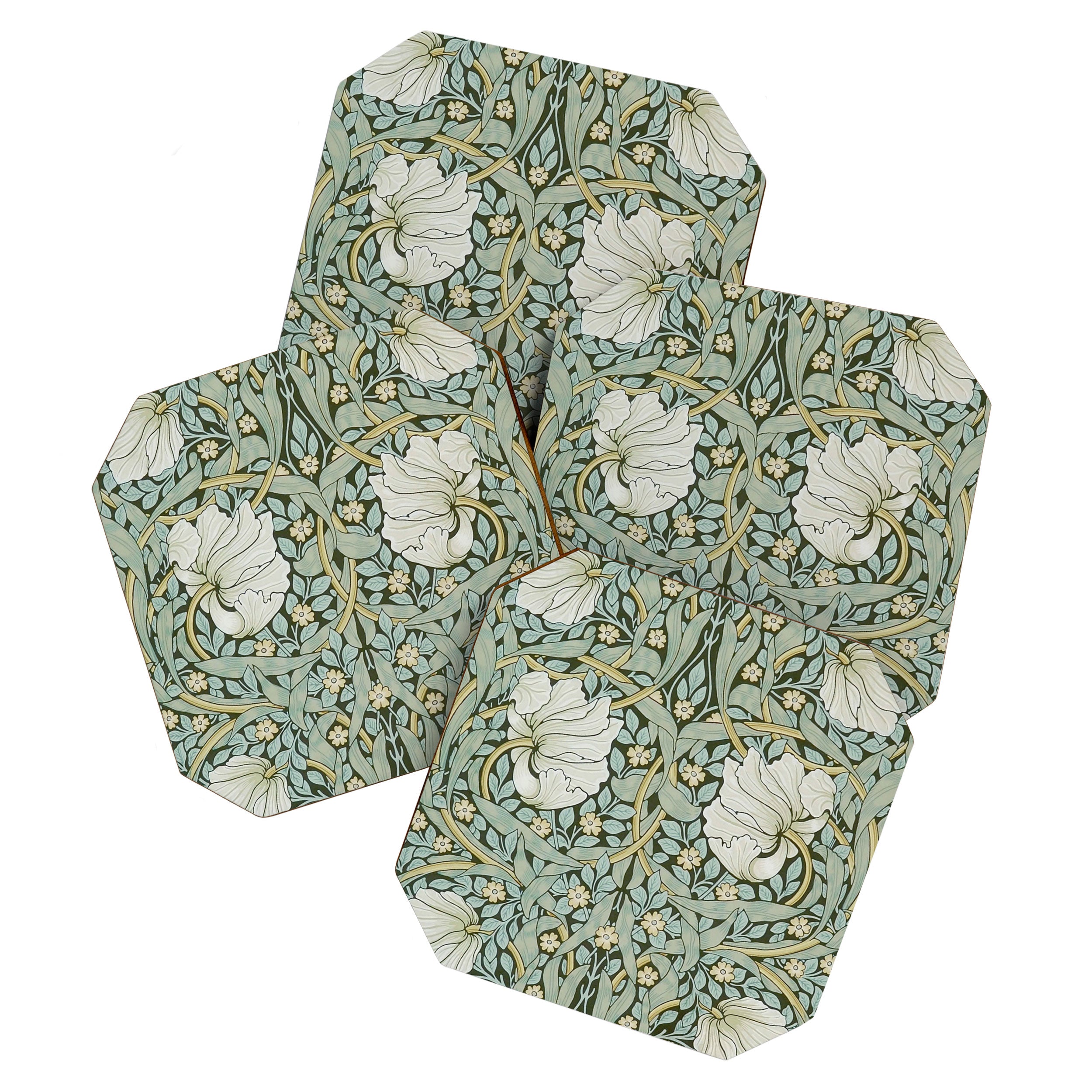 William Morris - Pimpernel Art Print, Vintage Museum Exhibition Art, Botanical Floral Pattern Coaster Gallery Image 1